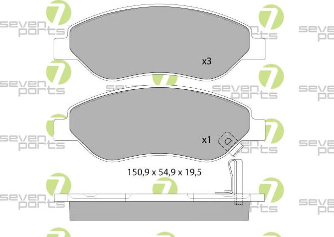 7 SEVEN PARTS SVP29100 - Гальмівні колодки, дискові гальма autozip.com.ua