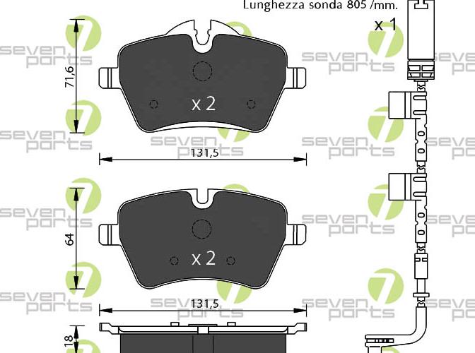 7 SEVEN PARTS SVP29200 - Гальмівні колодки, дискові гальма autozip.com.ua