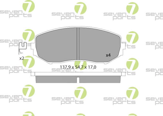 7 SEVEN PARTS SVP24920 - Гальмівні колодки, дискові гальма autozip.com.ua