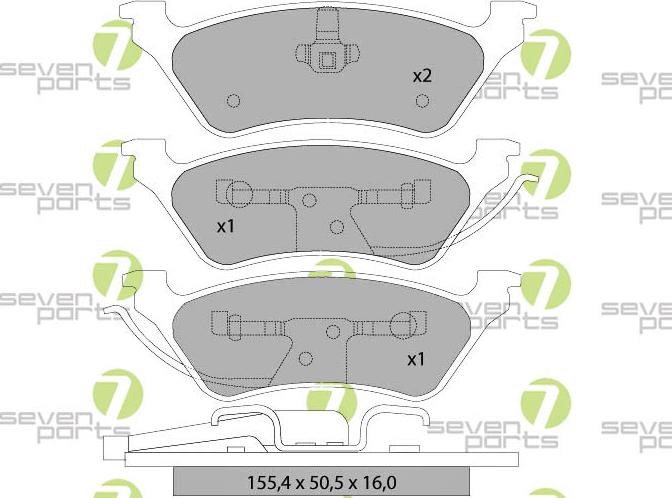 7 SEVEN PARTS SVP24560 - Гальмівні колодки, дискові гальма autozip.com.ua