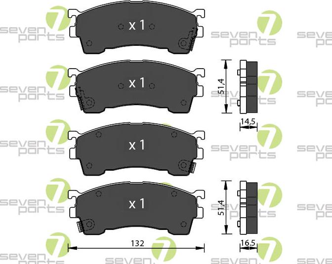 7 SEVEN PARTS SVP24531 - Гальмівні колодки, дискові гальма autozip.com.ua