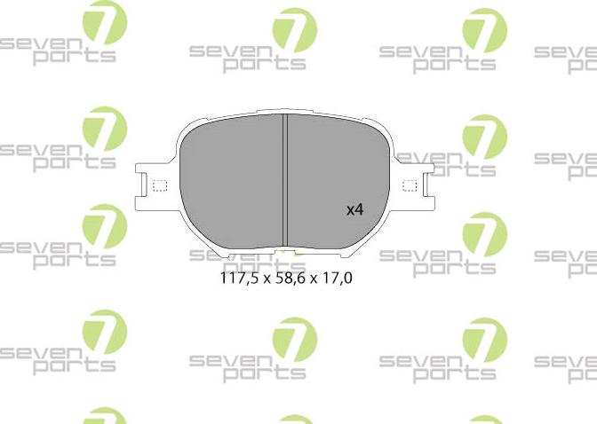7 SEVEN PARTS SVP24600 - Гальмівні колодки, дискові гальма autozip.com.ua