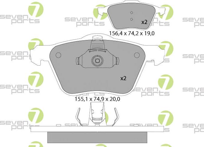 7 SEVEN PARTS SVP24030 - Гальмівні колодки, дискові гальма autozip.com.ua