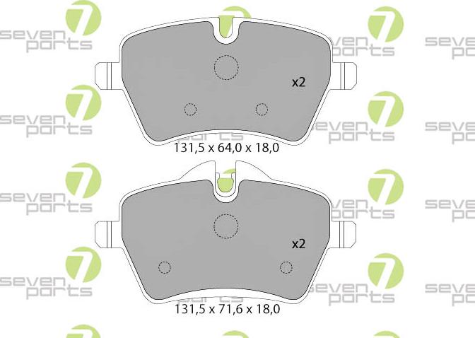7 SEVEN PARTS SVP25480 - Гальмівні колодки, дискові гальма autozip.com.ua