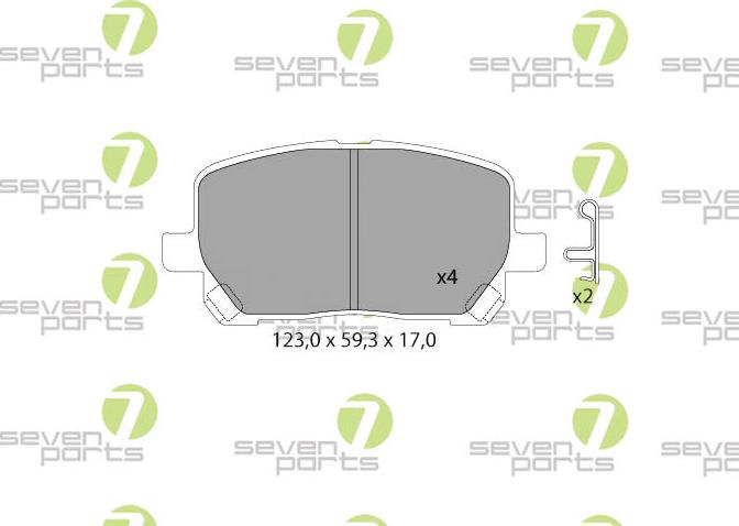 7 SEVEN PARTS SVP25040 - Гальмівні колодки, дискові гальма autozip.com.ua