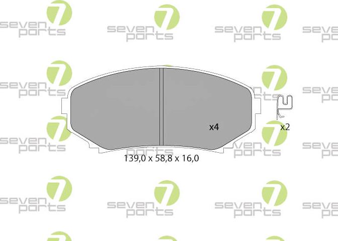 7 SEVEN PARTS SVP25060 - Гальмівні колодки, дискові гальма autozip.com.ua