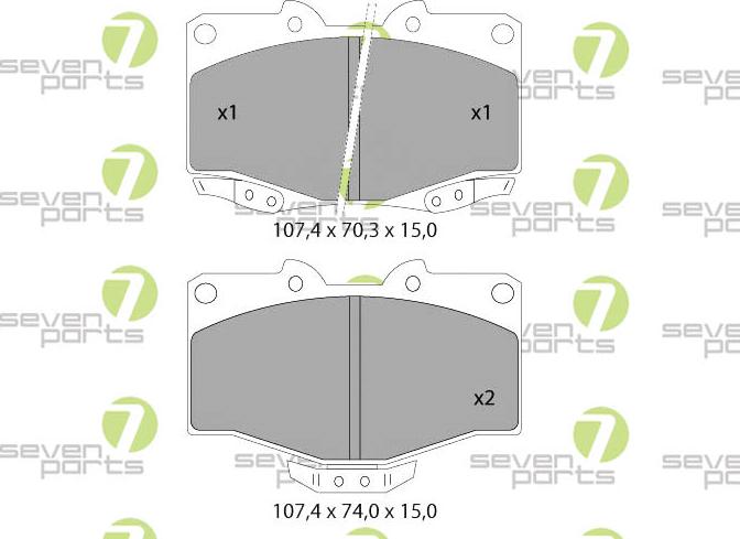 7 SEVEN PARTS SVP25000 - Гальмівні колодки, дискові гальма autozip.com.ua