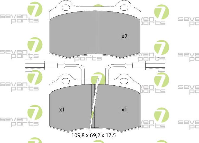 7 SEVEN PARTS SVP25013 - Гальмівні колодки, дискові гальма autozip.com.ua
