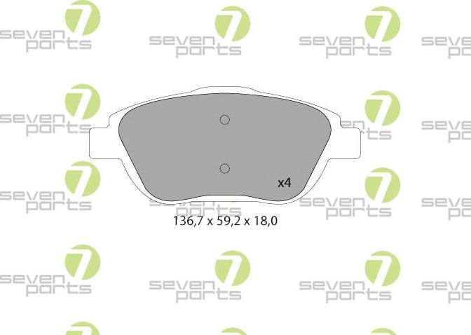 7 SEVEN PARTS SVP25860 - Гальмівні колодки, дискові гальма autozip.com.ua