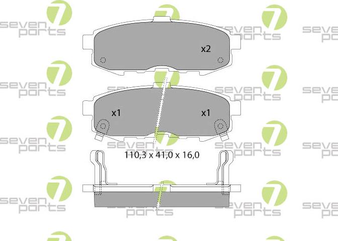 7 SEVEN PARTS SVP25390 - Гальмівні колодки, дискові гальма autozip.com.ua