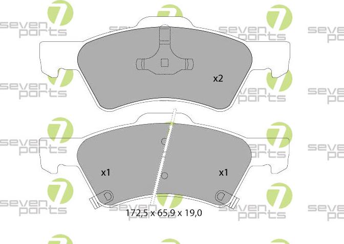 7 SEVEN PARTS SVP25230 - Гальмівні колодки, дискові гальма autozip.com.ua
