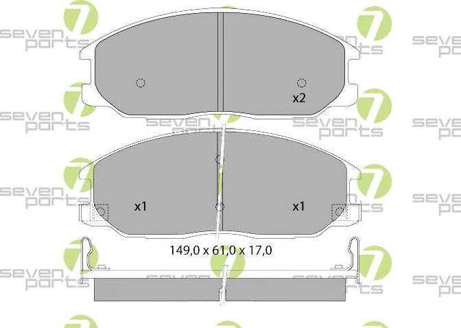 7 SEVEN PARTS SVP25270 - Гальмівні колодки, дискові гальма autozip.com.ua