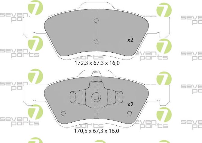 7 SEVEN PARTS SVP26190 - Гальмівні колодки, дискові гальма autozip.com.ua