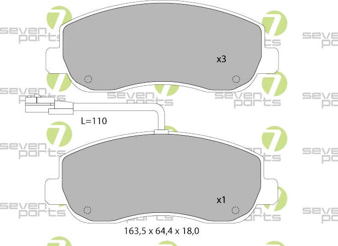 7 SEVEN PARTS SVP26140 - Гальмівні колодки, дискові гальма autozip.com.ua