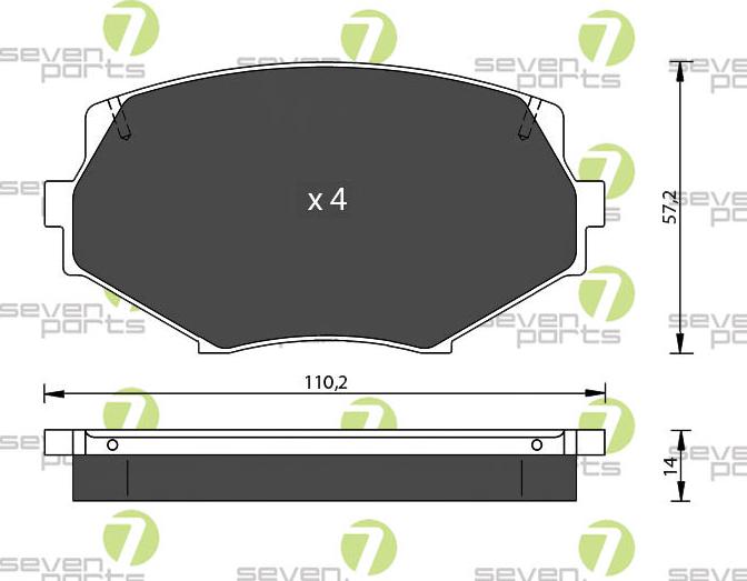 7 SEVEN PARTS SVP20580 - Гальмівні колодки, дискові гальма autozip.com.ua