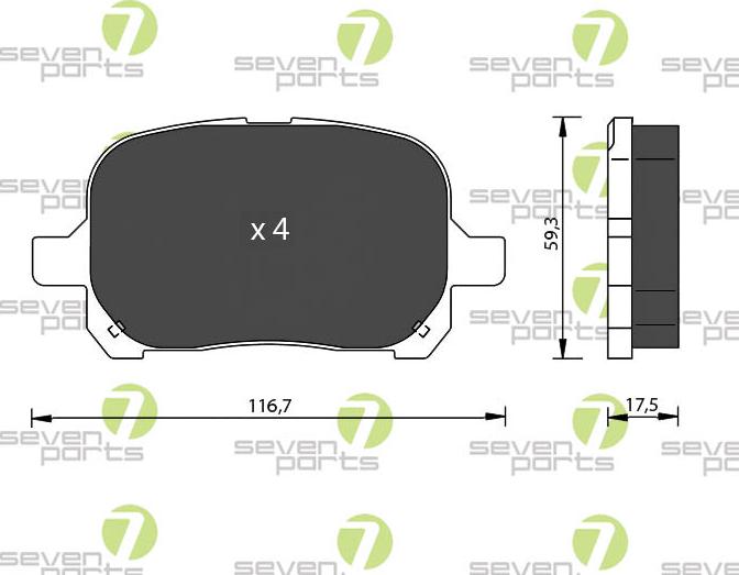 7 SEVEN PARTS SVP20520 - Гальмівні колодки, дискові гальма autozip.com.ua