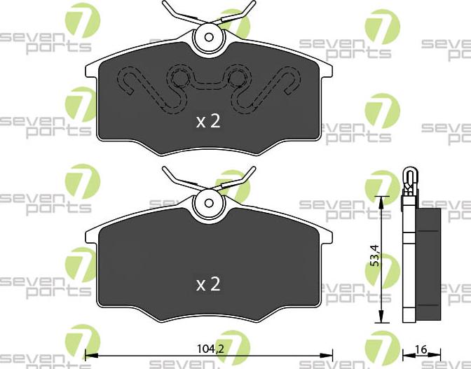 7 SEVEN PARTS SVP20340 - Гальмівні колодки, дискові гальма autozip.com.ua