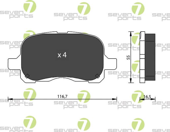 7 SEVEN PARTS SVP21410 - Гальмівні колодки, дискові гальма autozip.com.ua