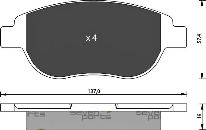 7 SEVEN PARTS SVP21040 - Гальмівні колодки, дискові гальма autozip.com.ua