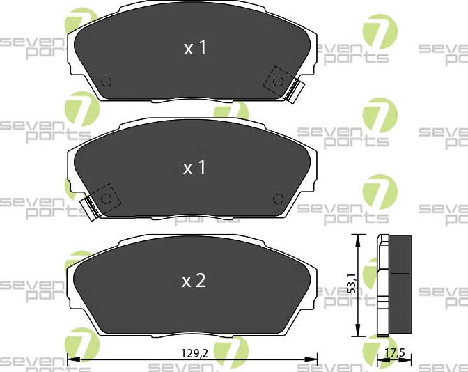 7 SEVEN PARTS SVP21140 - Гальмівні колодки, дискові гальма autozip.com.ua