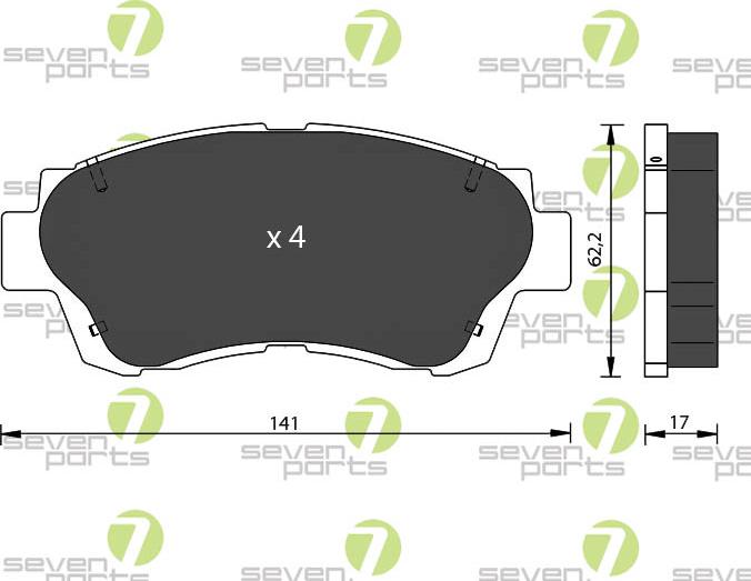 7 SEVEN PARTS SVP21170 - Гальмівні колодки, дискові гальма autozip.com.ua