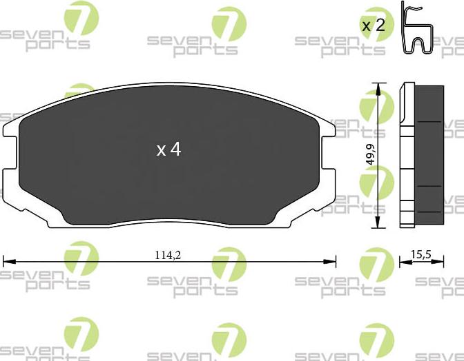 7 SEVEN PARTS SVP21201 - Гальмівні колодки, дискові гальма autozip.com.ua