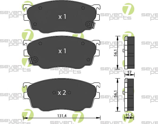 7 SEVEN PARTS SVP21790 - Гальмівні колодки, дискові гальма autozip.com.ua