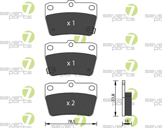 7 SEVEN PARTS SVP21780 - Гальмівні колодки, дискові гальма autozip.com.ua