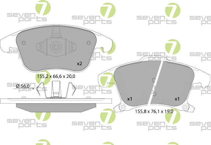 7 SEVEN PARTS SVP28120 - Гальмівні колодки, дискові гальма autozip.com.ua