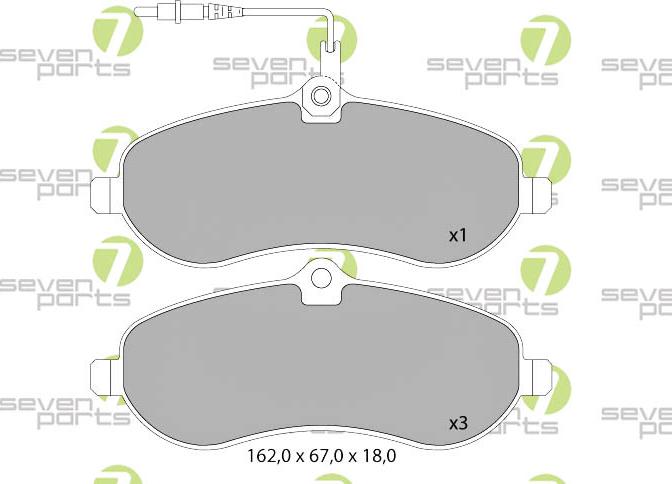 7 SEVEN PARTS SVP23960 - Гальмівні колодки, дискові гальма autozip.com.ua
