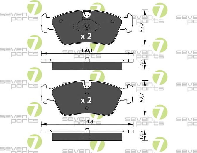 7 SEVEN PARTS SVP23460 - Гальмівні колодки, дискові гальма autozip.com.ua