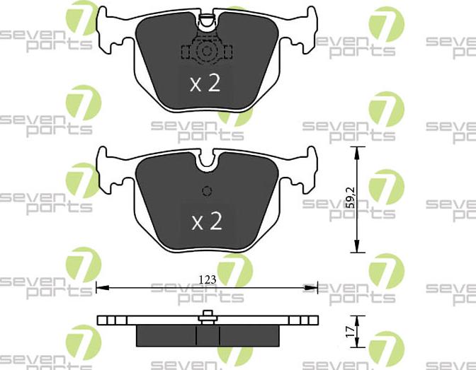 7 SEVEN PARTS SVP22400 - Гальмівні колодки, дискові гальма autozip.com.ua