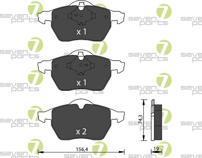 7 SEVEN PARTS SVP22411 - Гальмівні колодки, дискові гальма autozip.com.ua