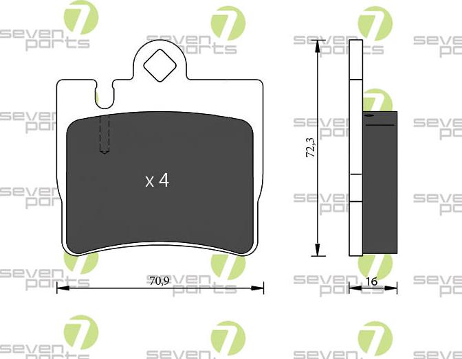 7 SEVEN PARTS SVP22090 - Гальмівні колодки, дискові гальма autozip.com.ua