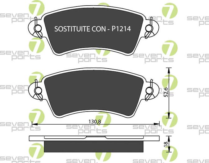 7 SEVEN PARTS SVP22140 - Гальмівні колодки, дискові гальма autozip.com.ua