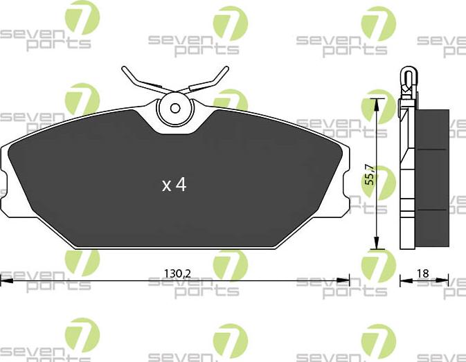 7 SEVEN PARTS SVP22130 - Гальмівні колодки, дискові гальма autozip.com.ua