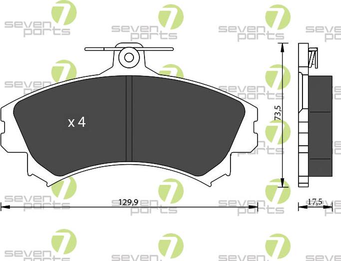 7 SEVEN PARTS SVP22840 - Гальмівні колодки, дискові гальма autozip.com.ua
