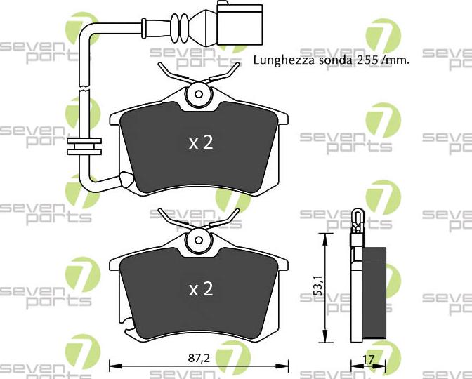 7 SEVEN PARTS SVP22881 - Гальмівні колодки, дискові гальма autozip.com.ua