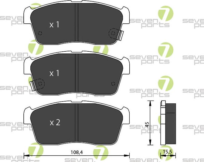 7 SEVEN PARTS SVP22280 - Гальмівні колодки, дискові гальма autozip.com.ua