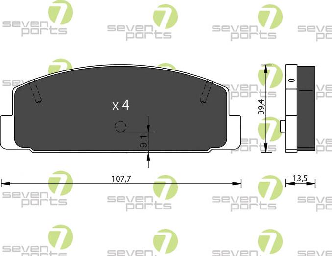 7 SEVEN PARTS SVP22750 - Гальмівні колодки, дискові гальма autozip.com.ua