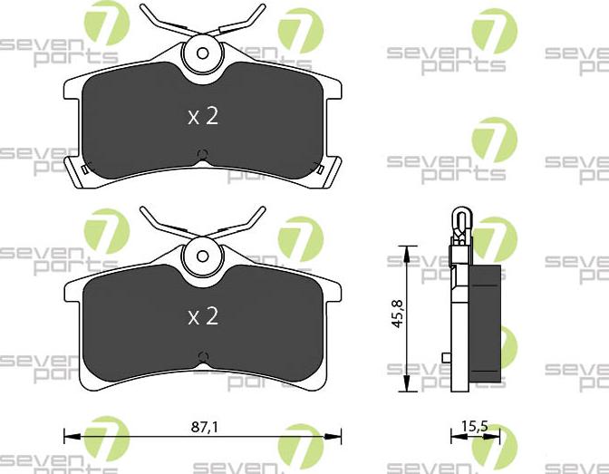 7 SEVEN PARTS SVP22780 - Гальмівні колодки, дискові гальма autozip.com.ua