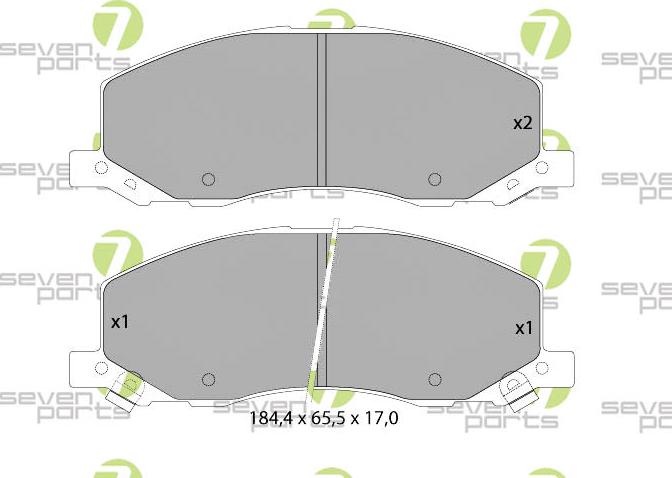7 SEVEN PARTS SVP27550 - Гальмівні колодки, дискові гальма autozip.com.ua