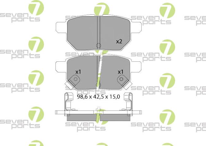 7 SEVEN PARTS SVP27110 - Гальмівні колодки, дискові гальма autozip.com.ua