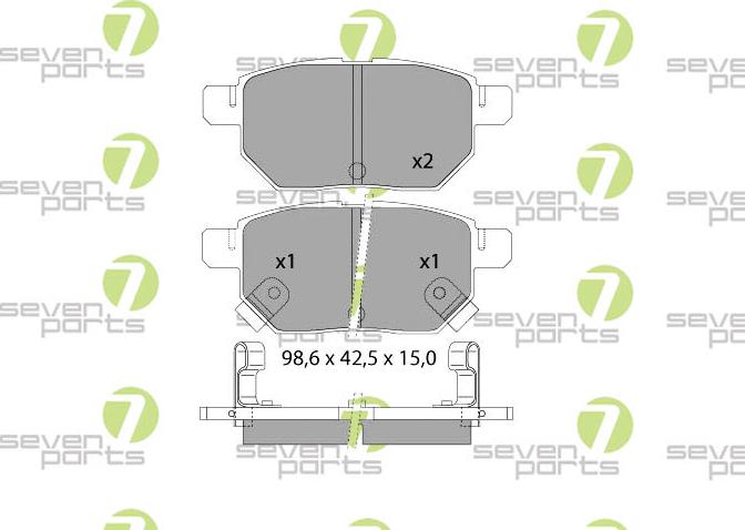 7 SEVEN PARTS SVP27111 - Гальмівні колодки, дискові гальма autozip.com.ua
