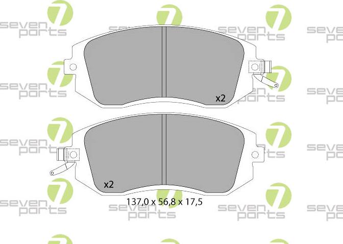 7 SEVEN PARTS SVP27700 - Гальмівні колодки, дискові гальма autozip.com.ua