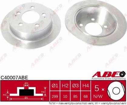 ABE C40007ABE - Гальмівний диск autozip.com.ua