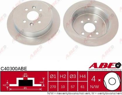 ABE C40300ABE - Гальмівний диск autozip.com.ua