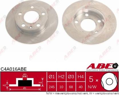ABE C4A016ABE - Гальмівний диск autozip.com.ua