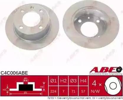 ABE C4C006ABE - Гальмівний диск autozip.com.ua