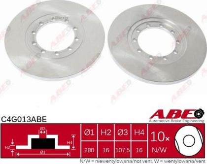 ABE C4G013ABE - Гальмівний диск autozip.com.ua